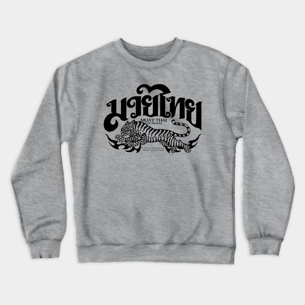 Muay Thai Tattoo Tiger Crewneck Sweatshirt by KewaleeTee